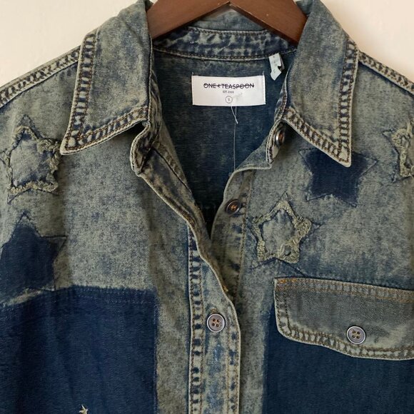 ONE TEASPOON Everyday Blue Classic Star Shirt (Size: S) NWOT - Picture 9 of 12